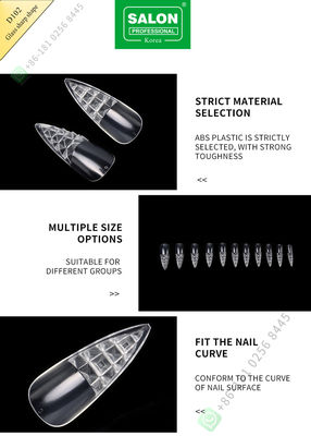 Glass Sharp Shape Highly Transparent and Traceless Nail Pieces Half Cover False Nail Tips