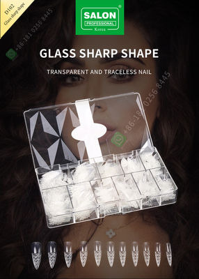 Glass Sharp Shape Highly Transparent and Traceless Nail Pieces Half Cover False Nail Tips