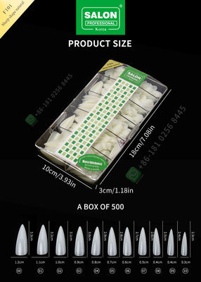500pcs Artificial Nails Half Tips鋭い形の女性および完全なカバー偽の釘