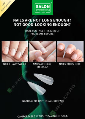 500pcs Artificial Nails Half Tips鋭い形の女性および完全なカバー偽の釘