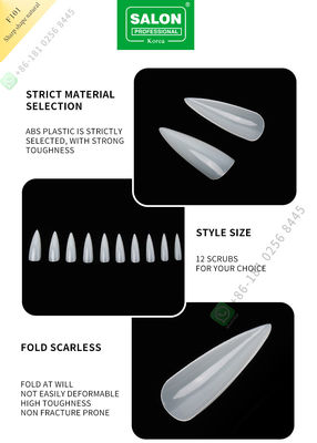 500pcs鋭い形の女性French Style Artificial Falseは半分の先端および完全なカバー偽の釘を釘付けする