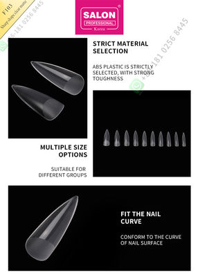 500pcs鋭い形の無光沢の女性French Style Artificial Falseは半分の先端および完全なカバー偽の釘を釘付けする