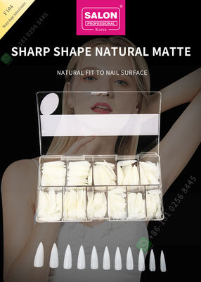 500pcs鋭い形の無光沢の女性French Style Artificial Falseは半分の先端および完全なカバー偽の釘を釘付けする