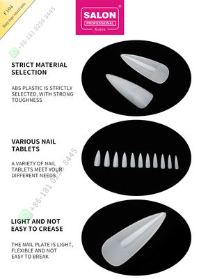 500pcs鋭い形の無光沢の女性French Style Artificial Falseは半分の先端および完全なカバー偽の釘を釘付けする