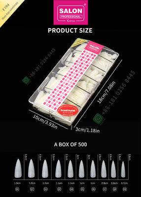 500pcs鋭い形の無光沢の女性French Style Artificial Falseは半分の先端および完全なカバー偽の釘を釘付けする