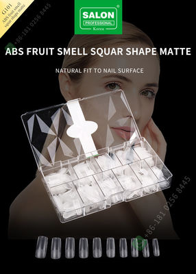 ABSフルーツの臭いの正方形は無光沢の女性French Style Artificial Falseを釘付けする半分の先端および完全なカバー偽の釘を形づける