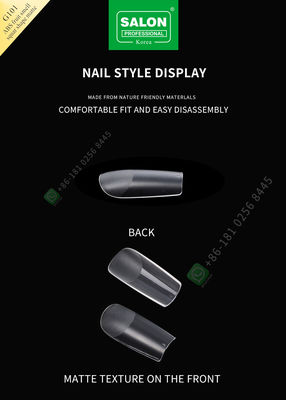 ABSフルーツの臭いの正方形は無光沢の女性French Style Artificial Falseを釘付けする半分の先端および完全なカバー偽の釘を形づける