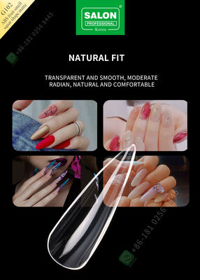 ABSは鋭い形無光沢の女性French Style Artificial Falseが半分の先端および完全なカバー偽の釘を釘付けする臭いの実を結ぶ