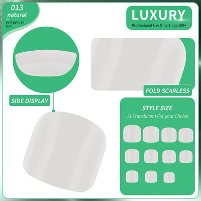 偽の爪 500pcs/Box ソフトジェル フルカバー 足の爪  Natural Color 偽の爪 ネイルサロン用