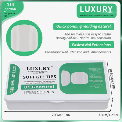 偽の爪 500pcs/Box ソフトジェル フルカバー 足の爪  Natural Color 偽の爪 ネイルサロン用