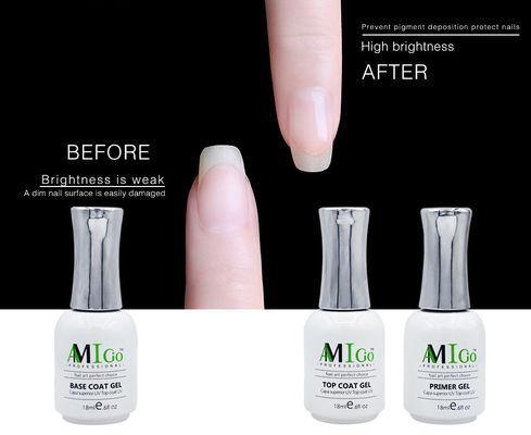 アミゴ ゲル ネイル ポーチ セット UV LED 浸泡 ベース 輝く マット トップ コート ゲル ネイル アート 18ml