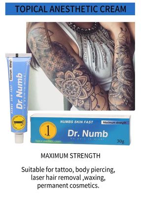 Dr. Numb Tattoo Numbing Cream 10g/30g with Lidocaine 5% for Pain Relief and OEM/ODM Private Label