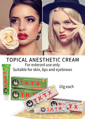 Microneedlingのための化粧品にワックスを掛ける緑55% TKTXの入れ墨感覚をなくするクリーム色10g