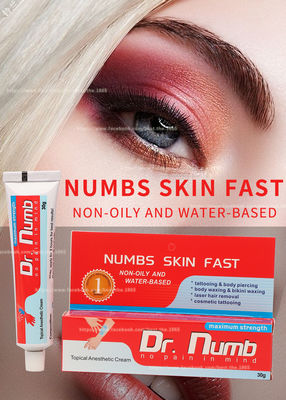 30g Numb Anesthetic Cream / Dr Numb Tattoo Numbing Cream Lasting Effect For 3 Hours